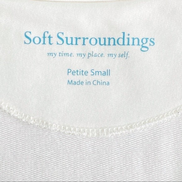 SOFT SURROUNDINGS Women's Sleeveless Top Petite Small PS Tunic Ivory Off White - Picture 6 of 11